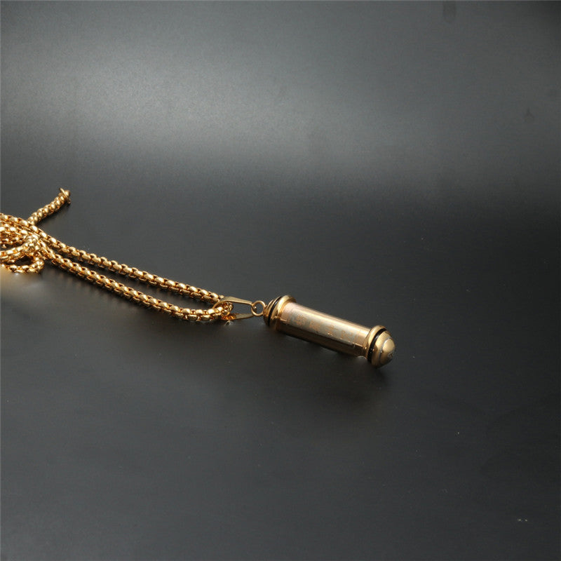 Stylish Titanium Steel Hollow Pendant Necklace with Openable Bottle Design for Men - A Fashionable Gift Option