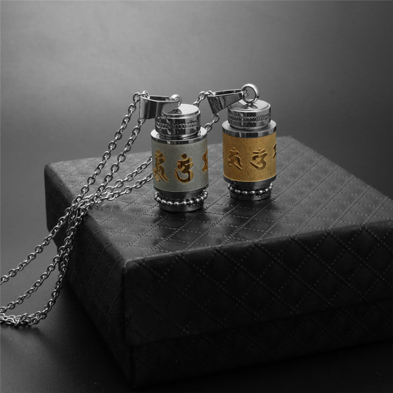 Trendy Titanium Steel Lettering Perfume Bottle Pendant Necklace for Men and Women - Stylish Gift Jewelry