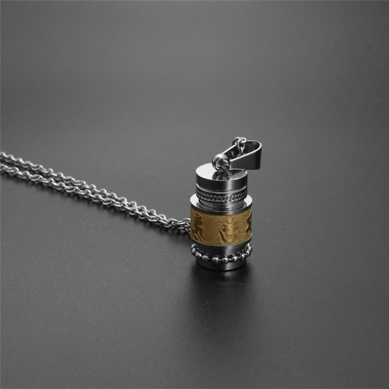 Trendy Titanium Steel Perfume Bottle Pendant Necklace for Men - Perfect Holiday Gift