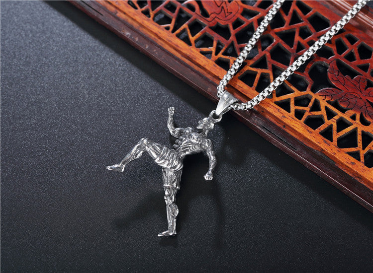 Planderful Titanium Steel Pendant Necklace for Men Women Unisex Durable Protection Statement Everyday Genie