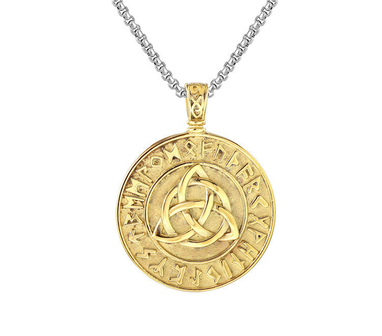 Planderful Nordic Viking Titanium Steel Pendant For Men And Unisex Round Protection Statement Jewelry