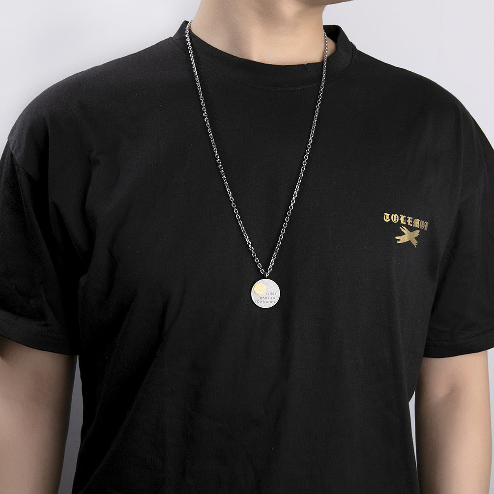Hip Hop Hip Hop Earth Cool Money Fan Necklace for Men
