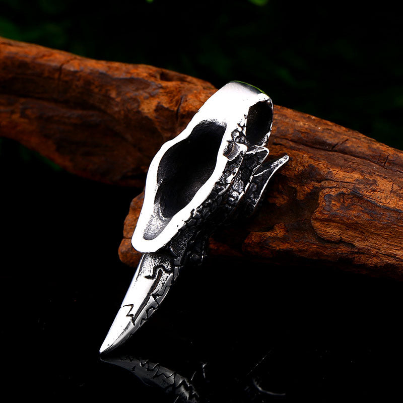 Retro Dragon Head Pendant for Men - Creative Titanium Steel Jewelry in European and American Style
