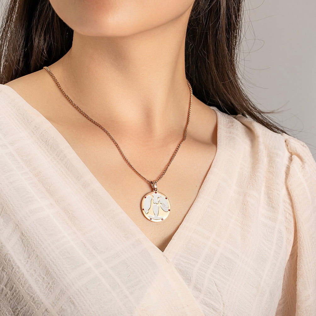 Qixi Festival Magpie Bridge Meeting Luminous Rose Gold Pendant