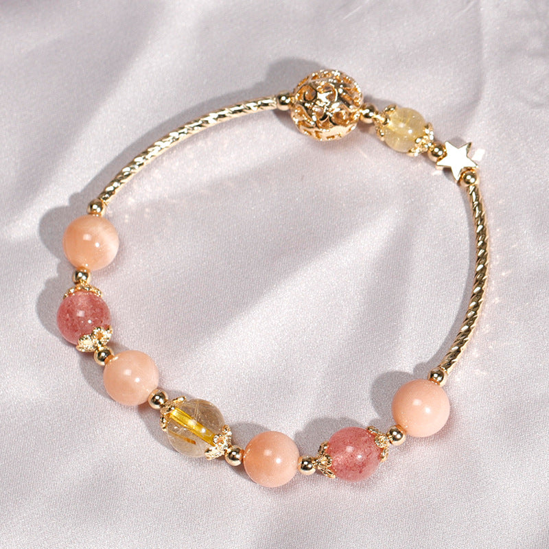 Sparkling Crystal and Opal Best Friend Bracelet with Moonlight Stone