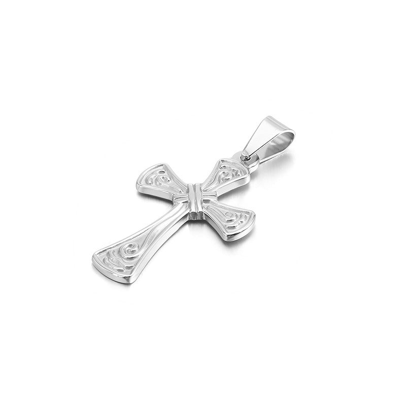Customized Cross Stainless Steel Men's Pendant by Planderful