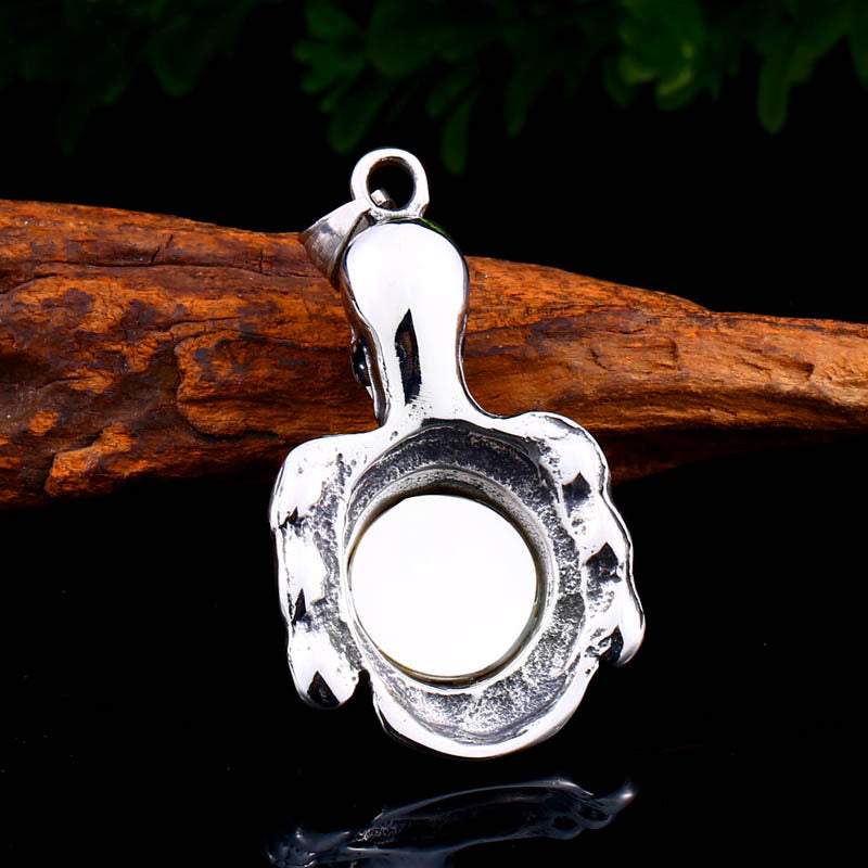 Punk Skull Reaper Eyeball Pendant - Wholesale Vintage Gothic Stainless Steel Jewelry for Men
