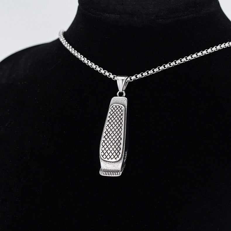 Steel Necklace – Minimalist Everyday Wear Long Pendant For Modern Men By Planderful