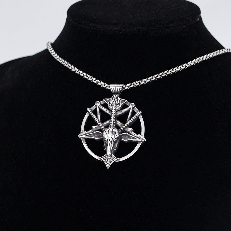 Steel Necklace - Vintage Sheep Head