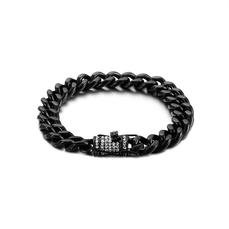 Men's 11MM Hand-Polished Stainless Steel Cuban Bracelet