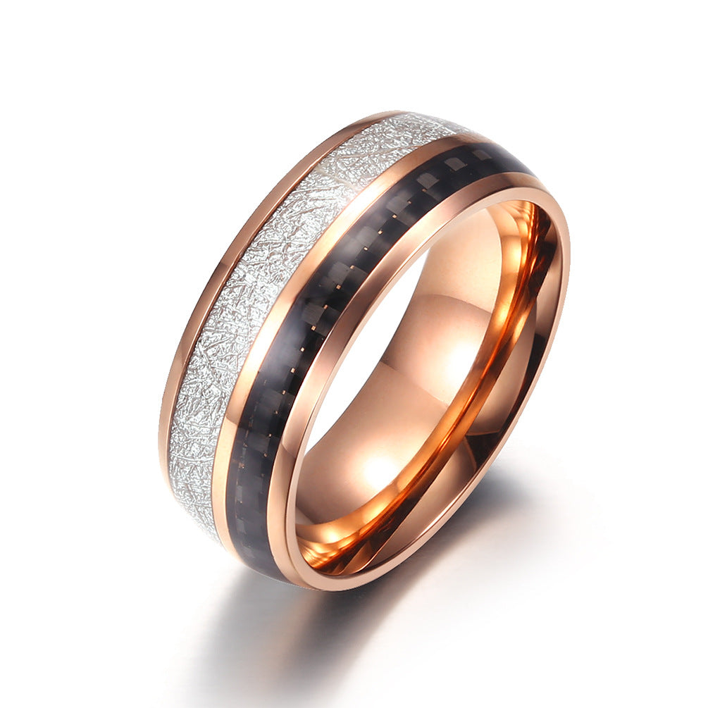 Trendy Men's Amazon Sources Stainless Steel Carbon Fiber Ring