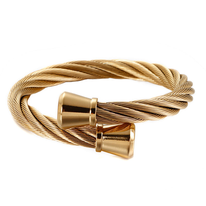 Titanium Steel Opening Bracelet – Original Men's Stainless Steel Bracelet – Steel Wire