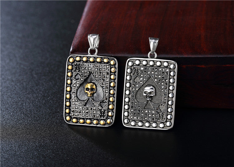 Planderful Skull Pendant Necklace Stainless Steel For Men Unisex Durable Bold Statement