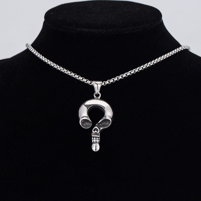 Steel Necklace - Statement Skull Pendant