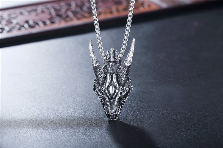 Ram Head Titanium Steel Pendant Necklace