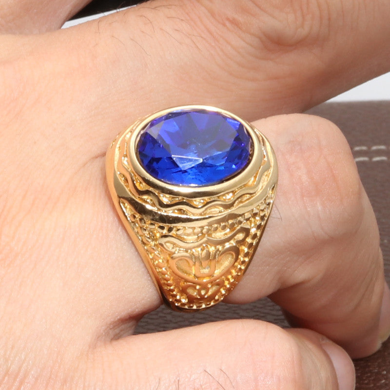 Retro Titanium Steel Men's Ring - Trendy Stainless Steel Design for Everyday Wear