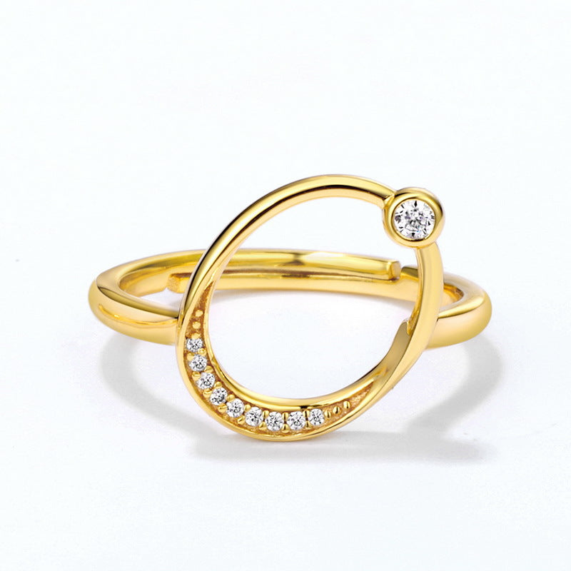 Cosmic Planets Freshwater Pearl Zircon Opening Sterling Silver Ring Pack