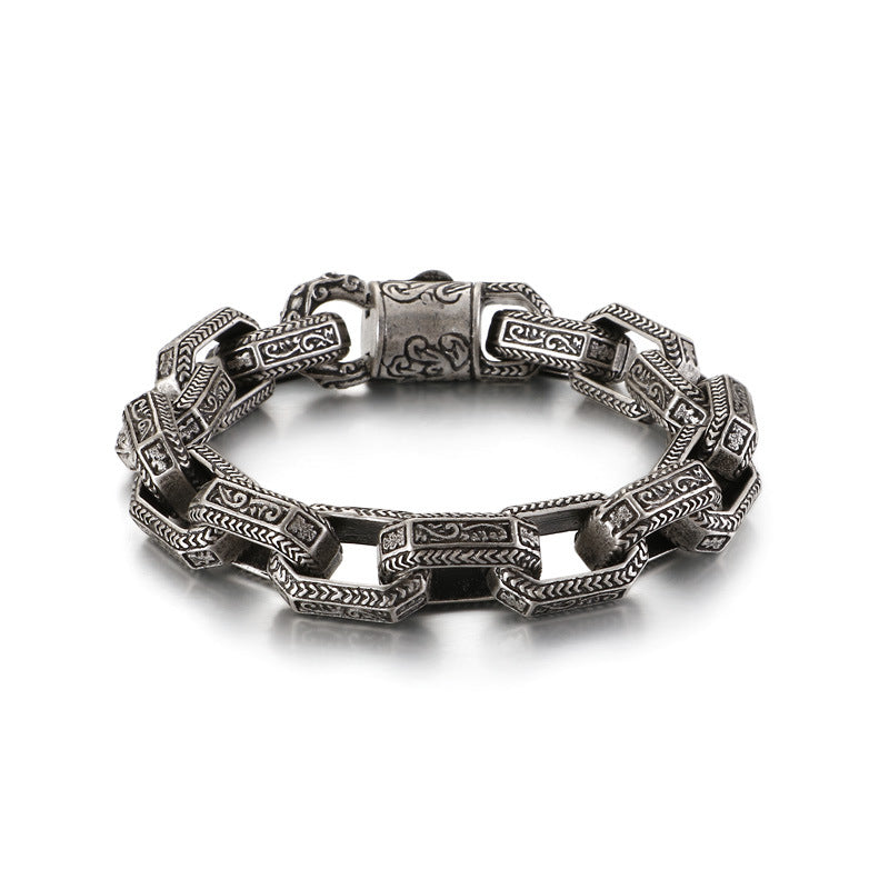 Punk-Inspired Personalized Titanium Steel Bracelet for Men in Wholesale Stainless Steel Jewelry
