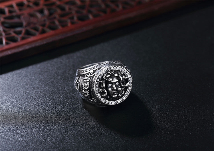 Medusa Men's Retro Titanium Ring Inspired by Greek Mythology