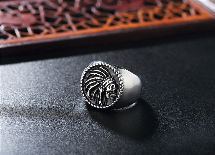 Titanium Steel Indian-Inspired Ring
