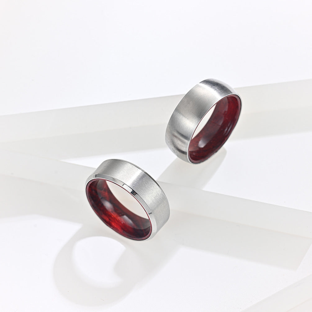 Stainless Steel Inner Ring Wood Surface Brushed Solid