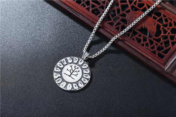Planderful Personalized Viking Tree Of Life Rune Pendant Stainless Steel Necklace For Men And Unisex Protection