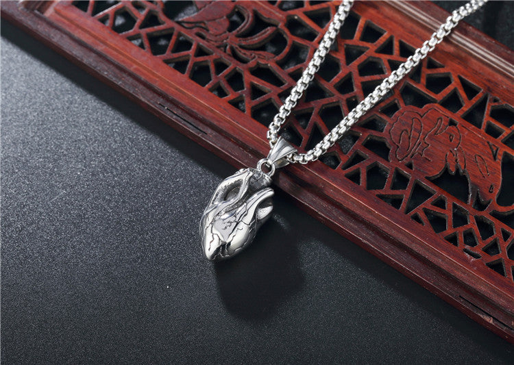 Planderful Titanium Steel Heart Pendant Necklace For Unisex Retro Protection Statement Jewelry