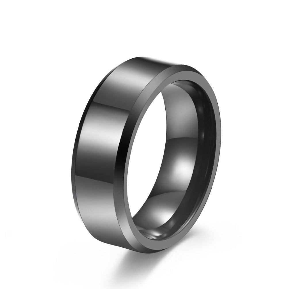 Amazon Mirror Tungsten Steel 8mm Gold Couple Ring Gift