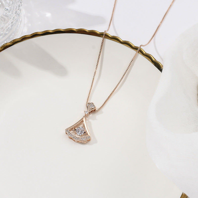 Zircon Apricot Leaf Necklace