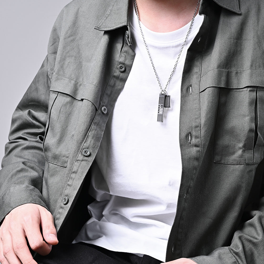 Hip-Hop Trendy Brand Hollow Stainless Steel Necklace for Men