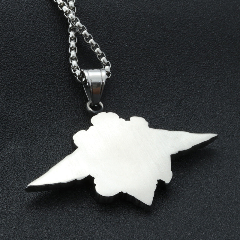 Titanium Steel Eagle Badge Necklace for Men - Stylish Rhombus Pendant by Planderful