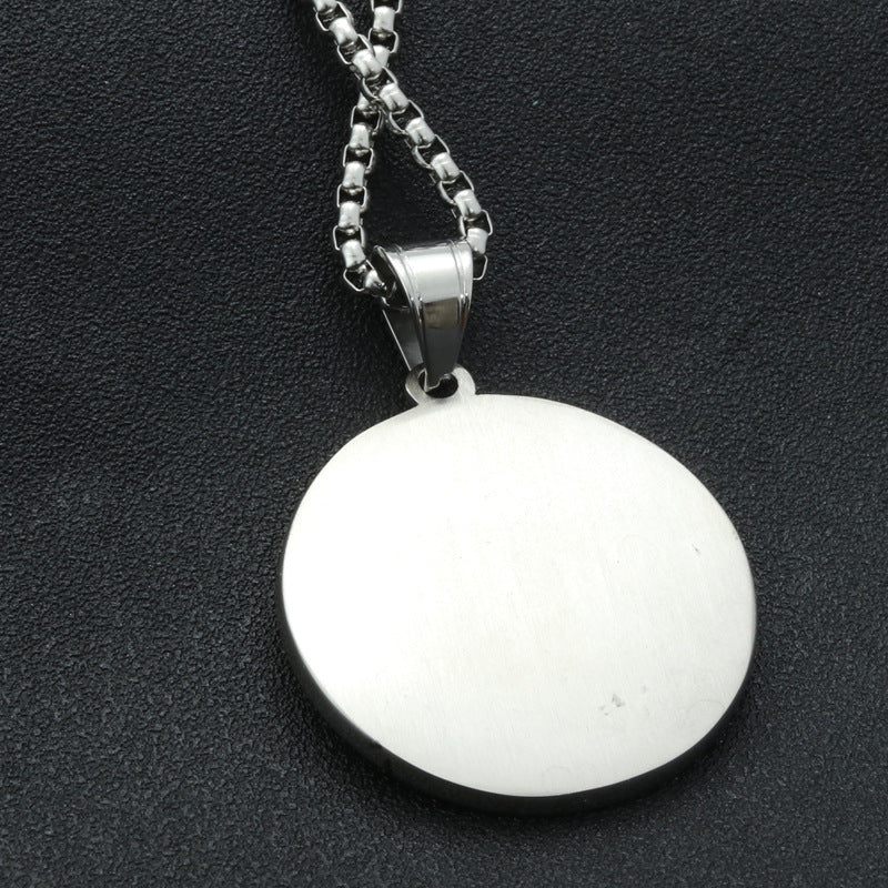 Titanium Steel Eagle Pendant Necklace - Punk Style American Agent Badge for Men