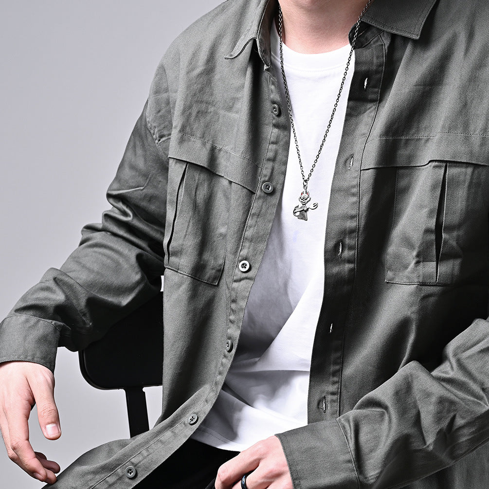 Japanese Trendy Brand Devil Angel Retro Hip Hop Necklace