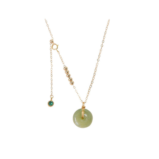 Fortune's Favor Jade Bead Necklace with Safety Buckle