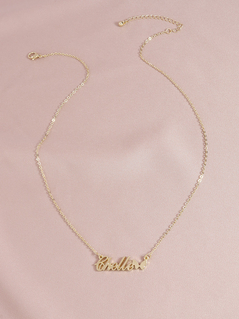 Fashionable Butterfly Letter Pendant Necklace by Planderful - Vienna Verve Collection