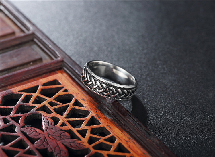 Planderful Titanium Steel Ring Personalized Retro Design Unisex For Men And Women Everyday Genie