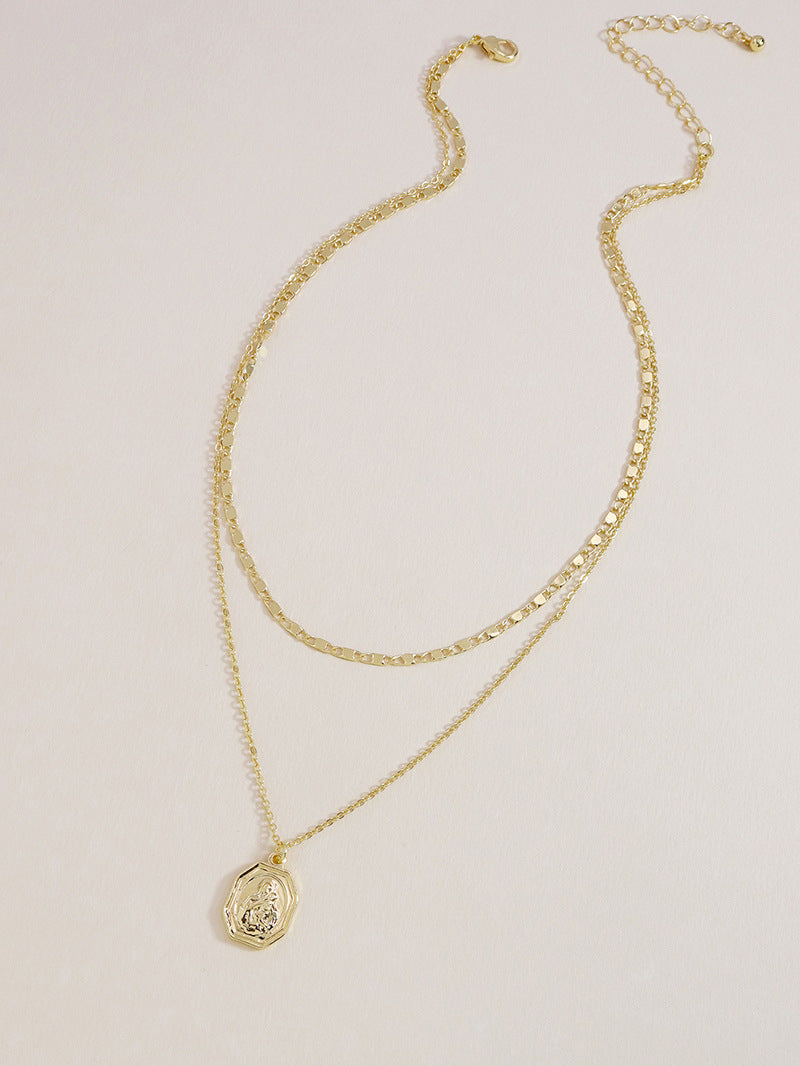 Golden Coin Pendant Necklace - Exquisite European and American Vacation Jewelry