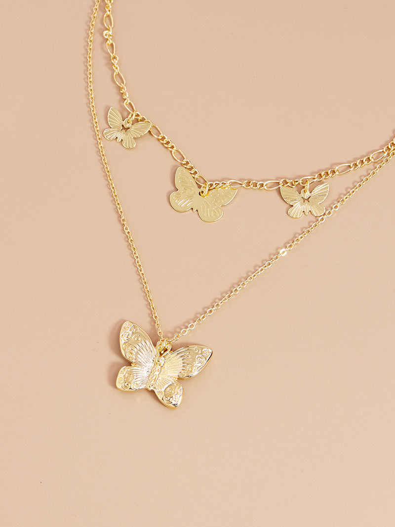 Butterfly Metal Collarbone Necklace - Vienna Verve Collection