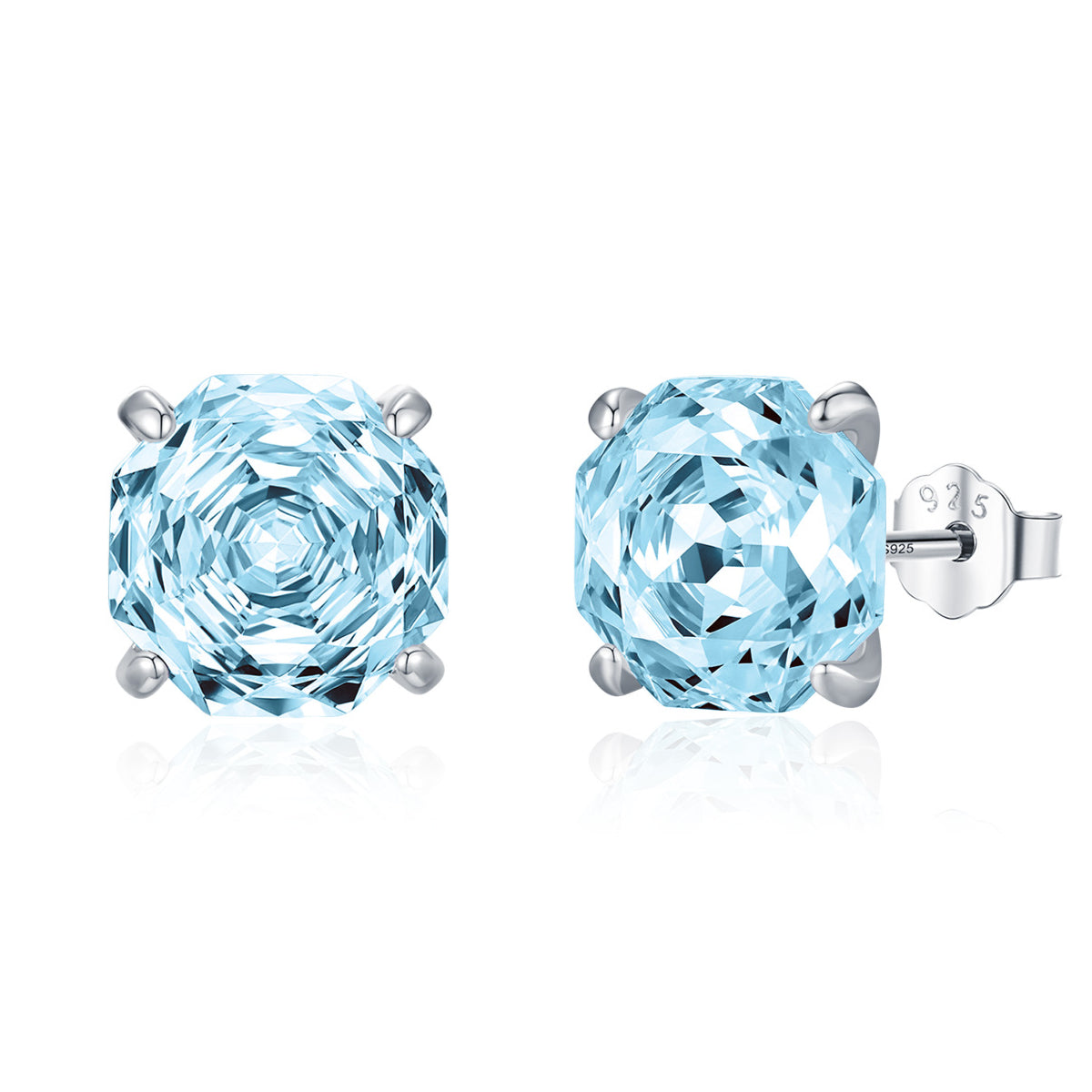 Planderful Everyday Genie Earrings – Exquisite Sterling Silver with Aquamarine Zircon