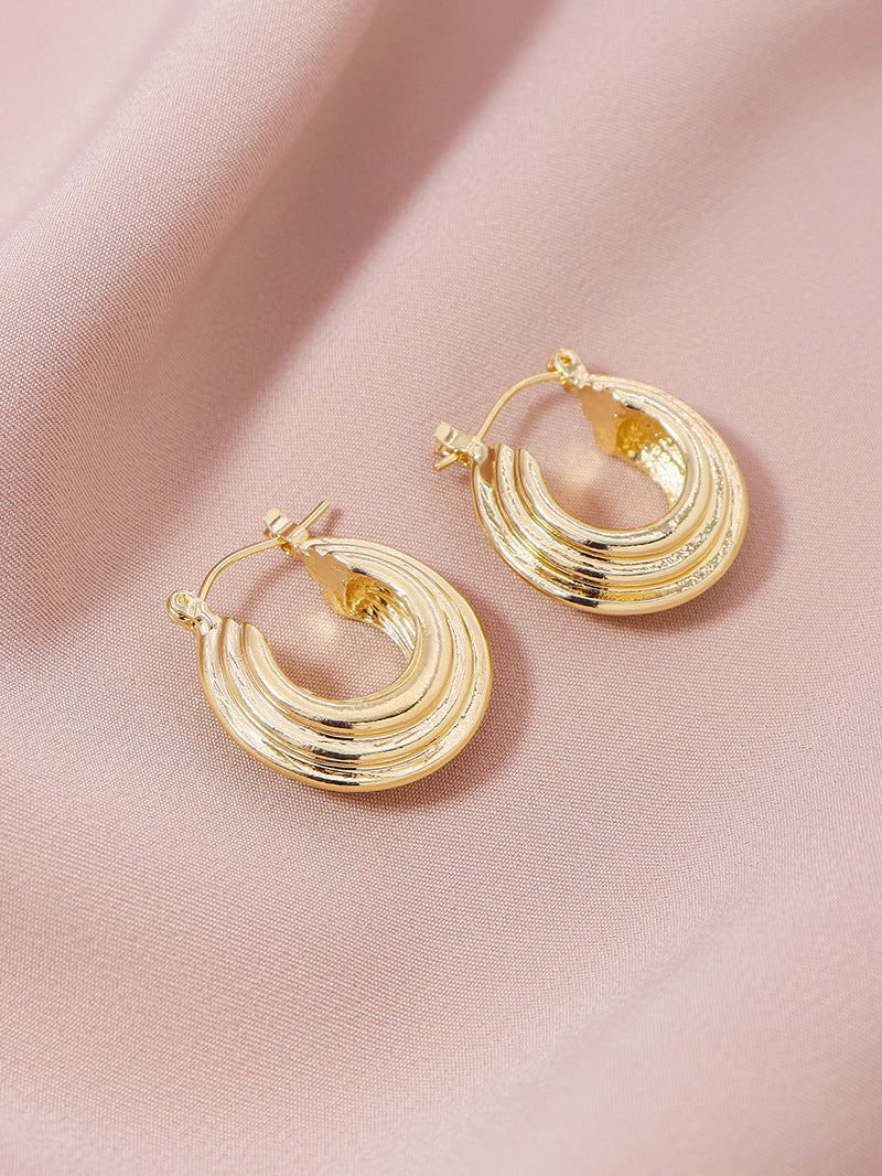 European Metal Textured Earrings from Vienna Verve Collection