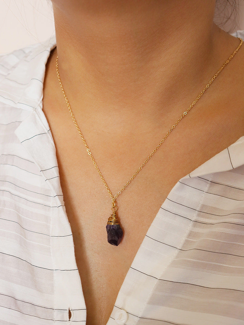 European and American Jewelry: Vienna Verve Purple Stone Necklace