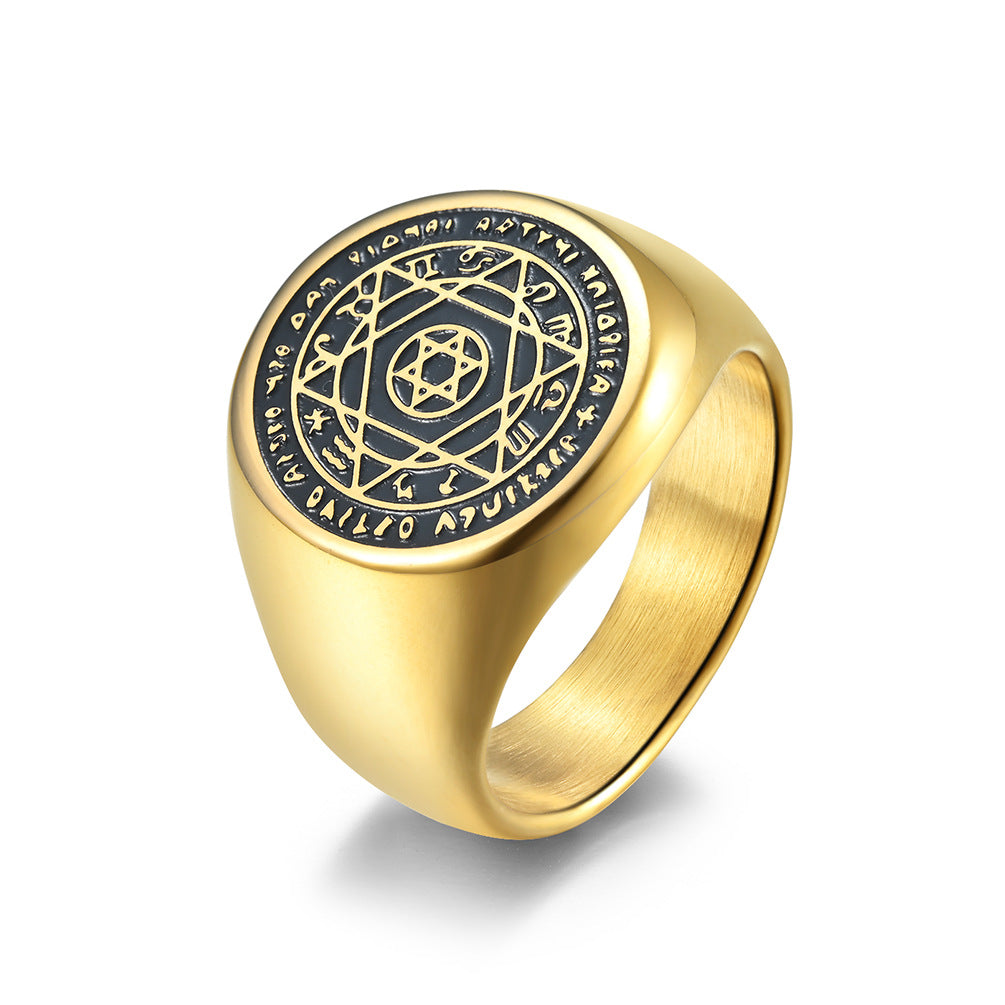 Titanium Steel Constellation Ring for Discerning Men