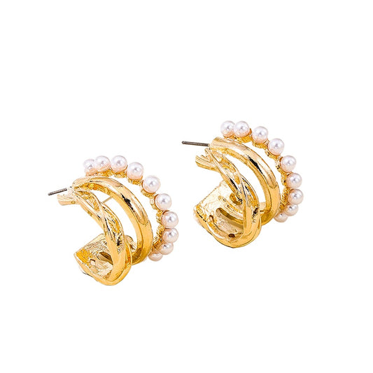 French Pearl Circlet Earrings - Vienna Verve Collection