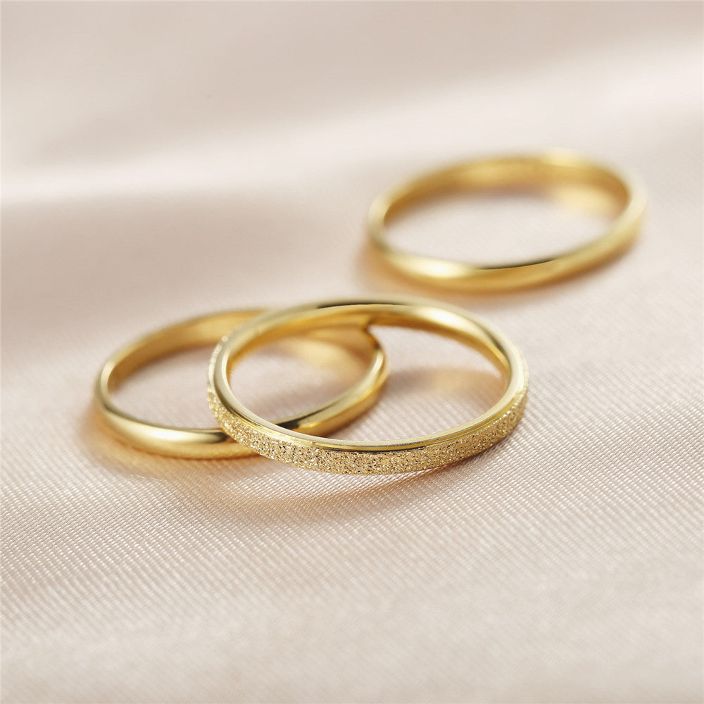 Everyday Genie Titanium Steel Ring Set with Matte Finish