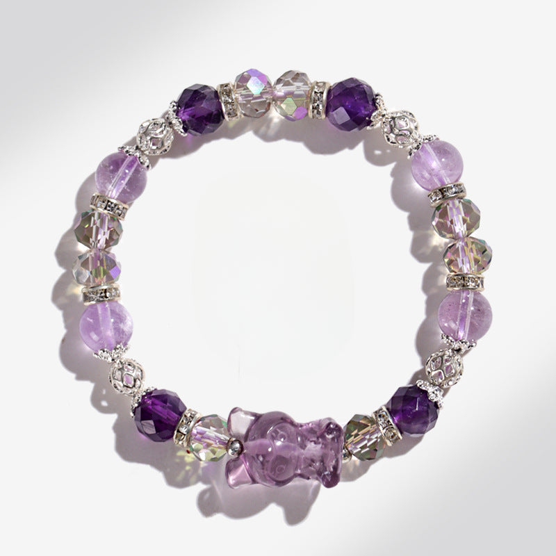 Planderful Fortune's Favor Bracelet – Irregular Oval Amethyst with Butterfly Tassel