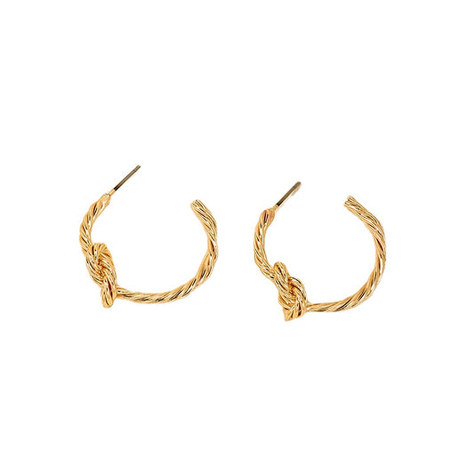 Creative Knot C-Shaped Stud Earrings - Vienna Verve Collection