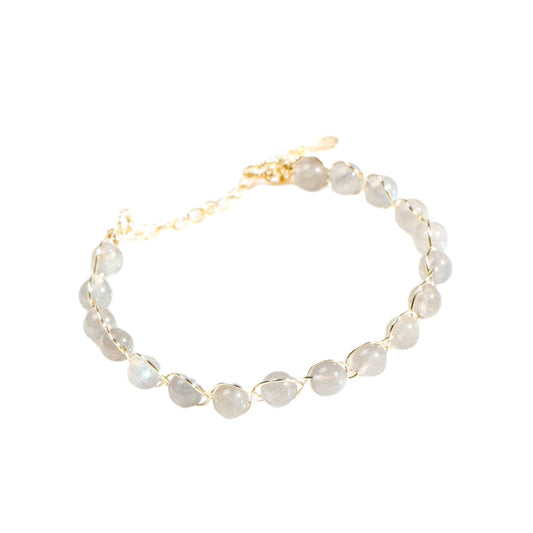 Fortune's Favor Handcrafted Bracelet with Crystal and Moonlight Stone for Women