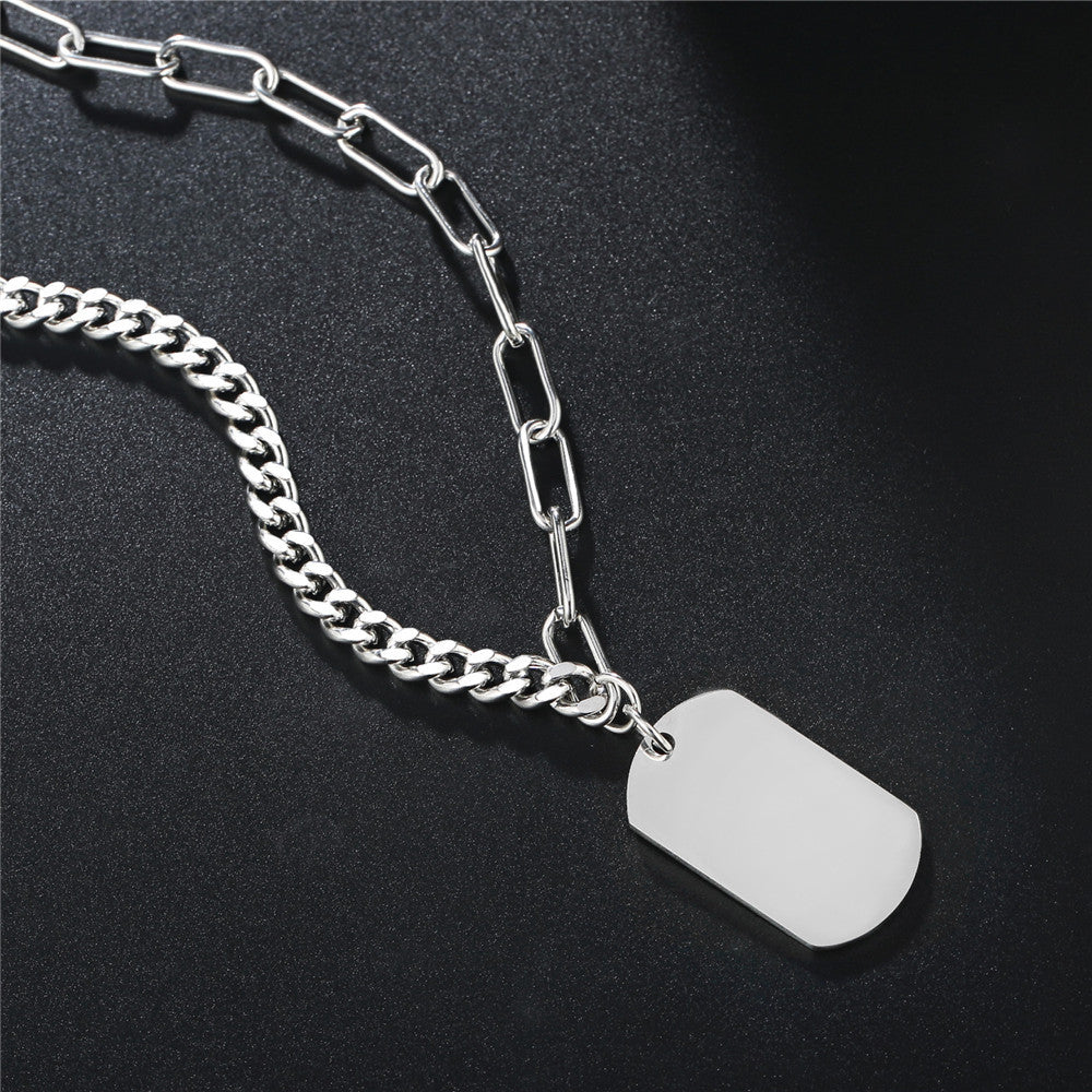 Planderful Everyday Genie Stainless Steel Necklace Military Style For Men Unisex Protection