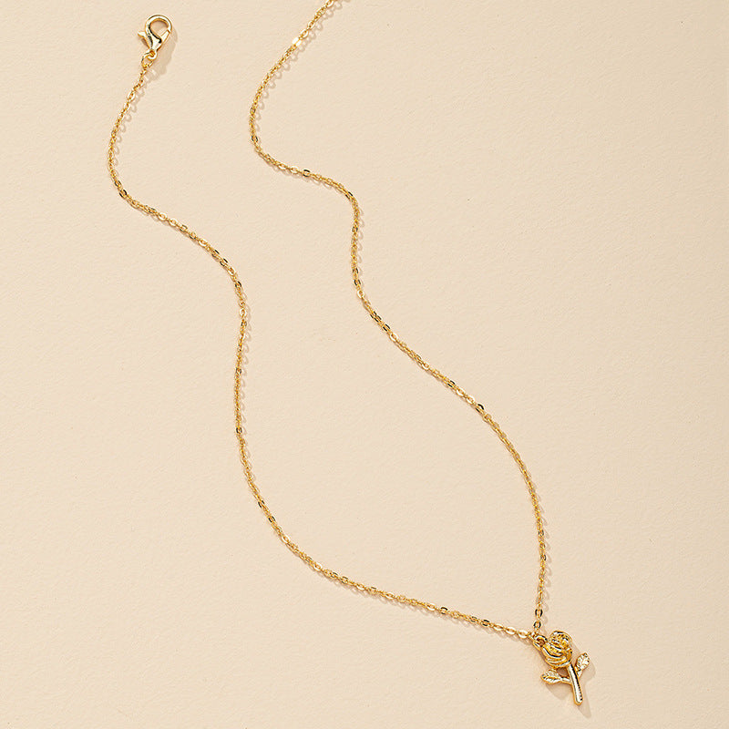 Rose Necklace Wholesale - Trendy Alloy Neck Ornament from Vienna Verve Collection