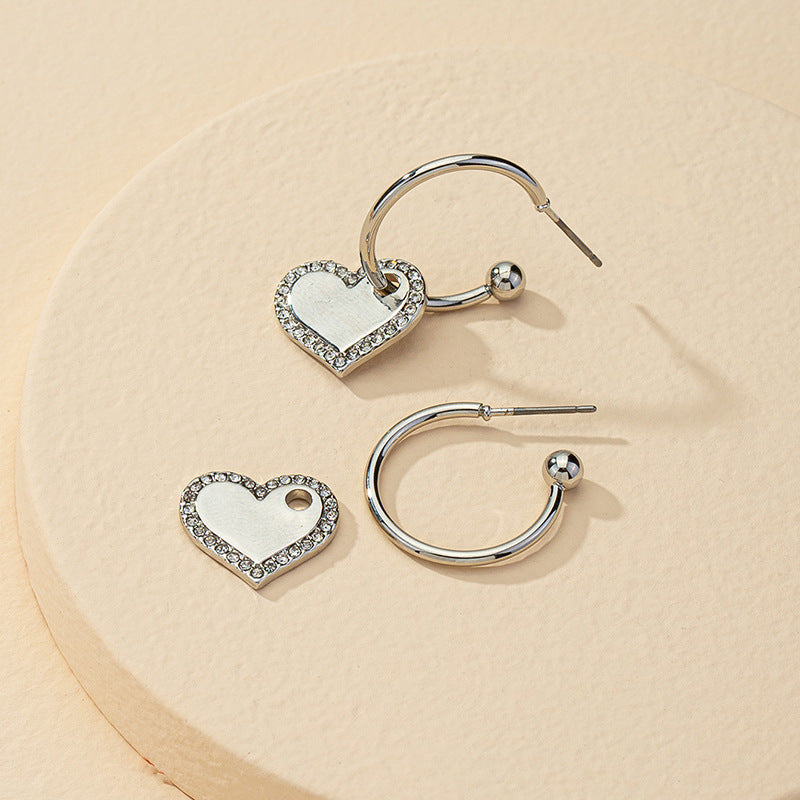 "Vienna Verve Encrusted Love Earrings - Premium Fashion Jewelry Pair"